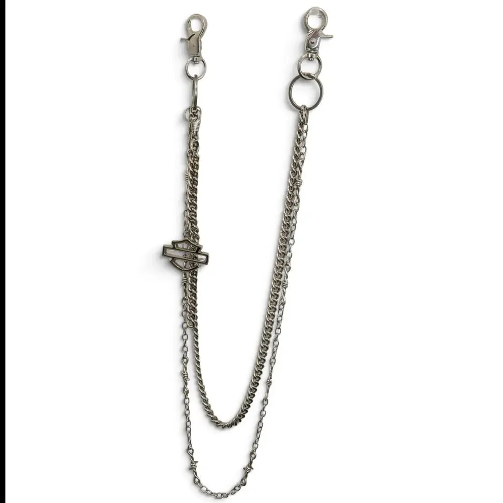 HARLEY DAVIDSON Strands Barbed Wire & Willie G Skull Wallet Pants Chain